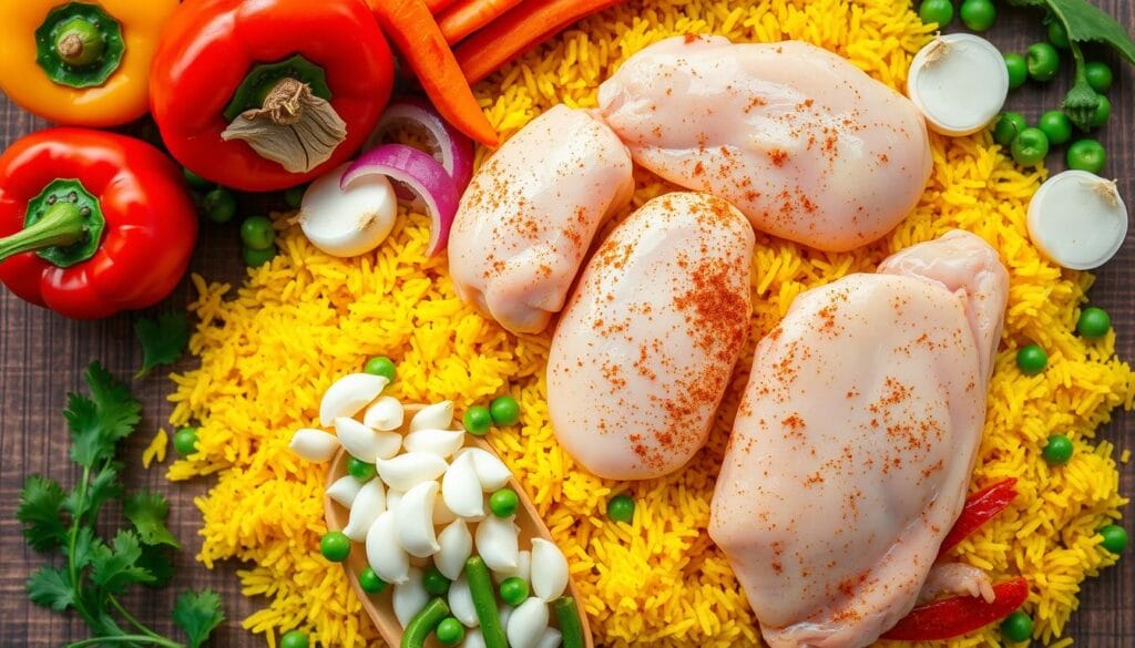 Chicken and Yellow Rice Ingredients