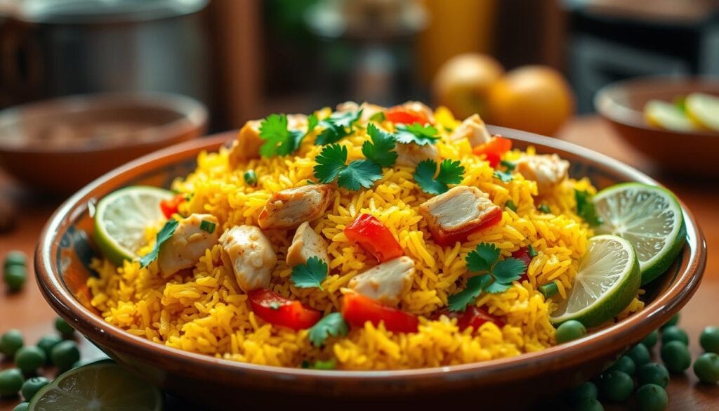 Traditional Arroz con Pollo Dish