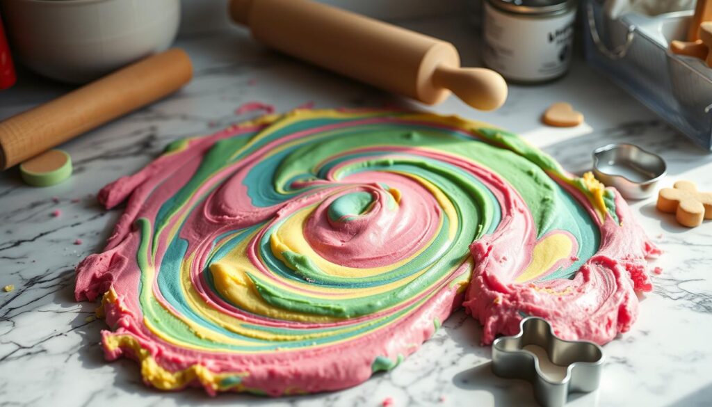 colored cookie dough